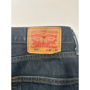 Levi Strauss 514 Straight Fit Jeans Mens 30x32 Dark Wash Blue Denim Pants